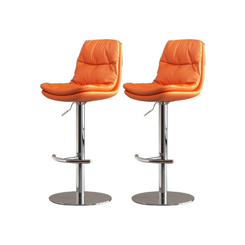 Taburetes de barra tapizados Tabres de barra de altura ajustable giratoria con base cromada