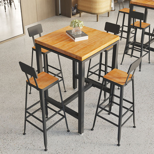 Industrial Metal Bar Stool Low Back Bar Stool with Black Base