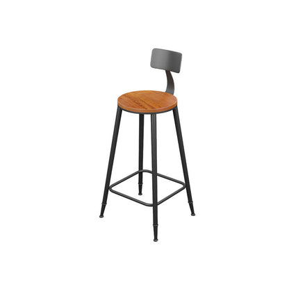Industrial Metal Bar Stool Low Back Bar Stool with Black Base 1 Piece Non-Upholstered Bar Stool(29"H)
