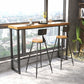 Contemporary Bar Stools Low Back Dining Stools with Black Metal Base