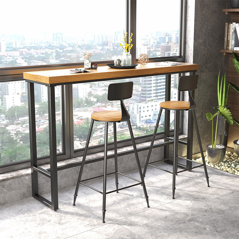 Contemporary Bar Stools Low Back Dining Stools with Black Metal Base