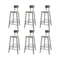 Contemporary Bar Stools Low Back Dining Stools with Black Metal Base