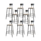 Contemporary Bar Stools Low Back Dining Stools with Black Metal Base