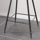 Contemporary Bar Stools Low Back Dining Stools with Black Metal Base