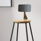 Contemporary Bar Stools Low Back Dining Stools with Black Metal Base