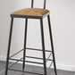 Contemporary Bar Stools Low Back Dining Stools with Black Metal Base