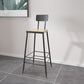 Contemporary Bar Stools Low Back Dining Stools with Black Metal Base