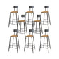 Contemporary Bar Stools Low Back Dining Stools with Black Metal Base