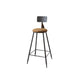 Contemporary Bar Stools Low Back Dining Stools with Black Metal Base