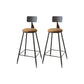 Contemporary Bar Stools Low Back Dining Stools with Black Metal Base