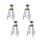 Contemporary Bar Stools Low Back Dining Stools with Black Metal Base