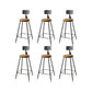 Contemporary Bar Stools Low Back Dining Stools with Black Metal Base