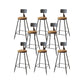 Contemporary Bar Stools Low Back Dining Stools with Black Metal Base