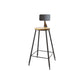 Contemporary Bar Stools Low Back Dining Stools with Black Metal Base