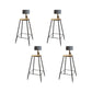 Contemporary Bar Stools Low Back Dining Stools with Black Metal Base