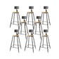 Contemporary Bar Stools Low Back Dining Stools with Black Metal Base