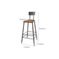 Contemporary Bar Stools Low Back Dining Stools with Black Metal Base