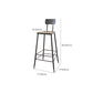 Contemporary Bar Stools Low Back Dining Stools with Black Metal Base