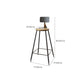 Contemporary Bar Stools Low Back Dining Stools with Black Metal Base