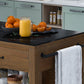 Modern Kitchen Island Table Pine Solid Wood Prep Table with Towel Rack