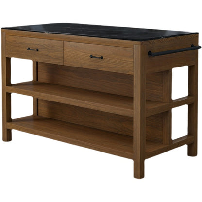 Tavolo da cucina moderno da cucina tavolo da preparazione in legno massiccio con asciugamano