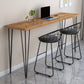 Modern Wood Rectangle Bar Table Metal Legs for Milk Tea Shop Brown-Black Without Chairs Clearhalo 'Bar Furniture' 'Bar Tables' 'bar_tables' 'furn' 'furn_bar_tables' 'Furniture' 'Kitchen & Dining Furniture' 7282764