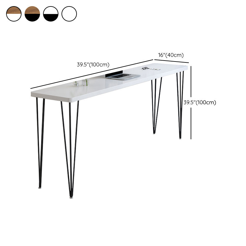 Modern Wood Rectangle Bar Table Metal Legs for Milk Tea Shop Clearhalo 'Bar Furniture' 'Bar Tables' 'bar_tables' 'furn' 'furn_bar_tables' 'Furniture' 'Kitchen & Dining Furniture' 7282773