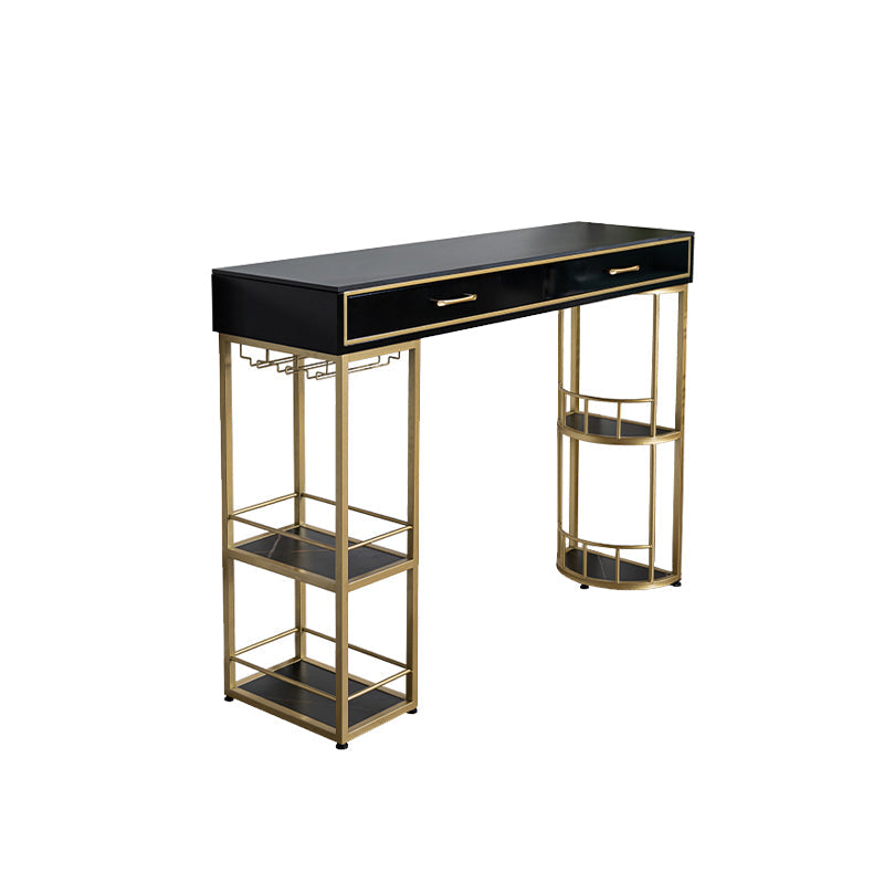 Base en métal de table de barre de rectangle en pierre avec des tiroirs pour le salon
