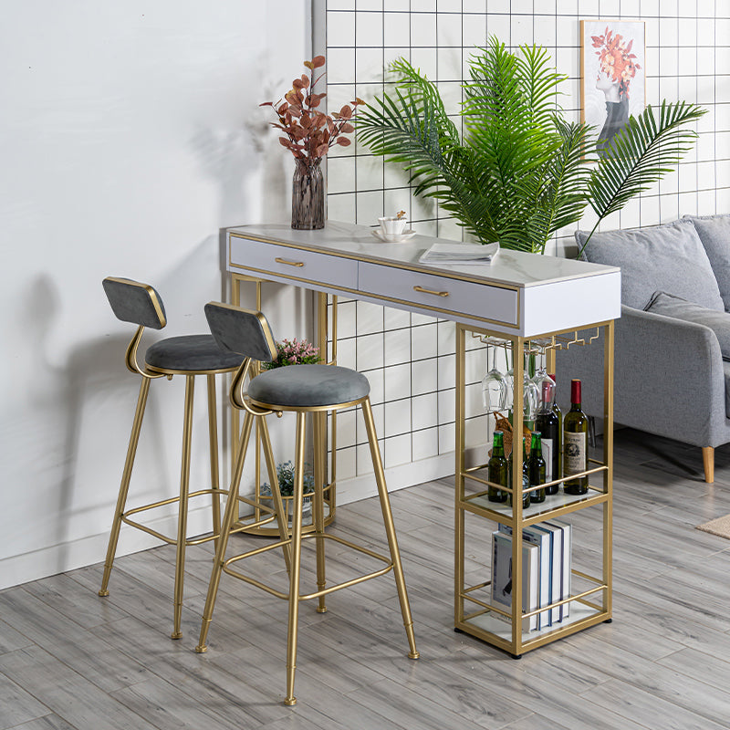 Base en métal de table de barre de rectangle en pierre avec des tiroirs pour le salon