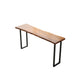 Mesa rectangular moderna de madera de pino, patas de hierro para comedor