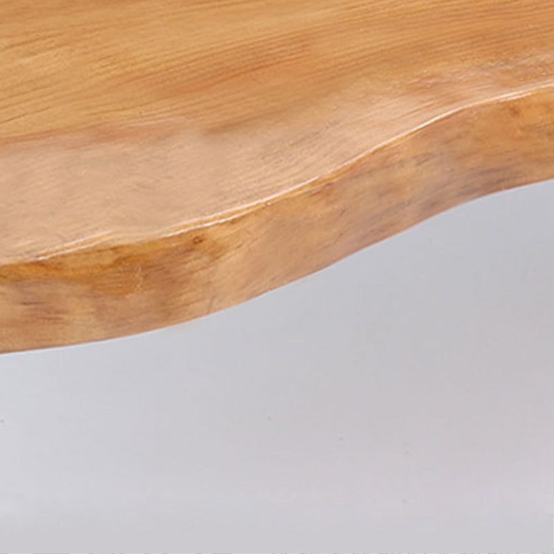 Mesa rectangular moderna de madera de pino, patas de hierro para comedor
