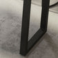 Mesa rectangular moderna de madera de pino, patas de hierro para comedor