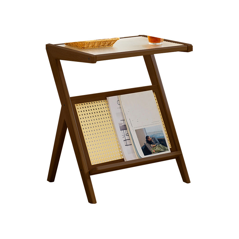 14" Wide Contemporary Corner Table Wood Storage Accent Side Table 18"L x 15"W x 22"H Brown 1 Clearhalo 'Coffee & Accent Tables' 'End & Side Tables' 'end_side_tables' 'furn' 'furn_end_side_tables' 'Furniture' 'Living Room Furniture' 7282857