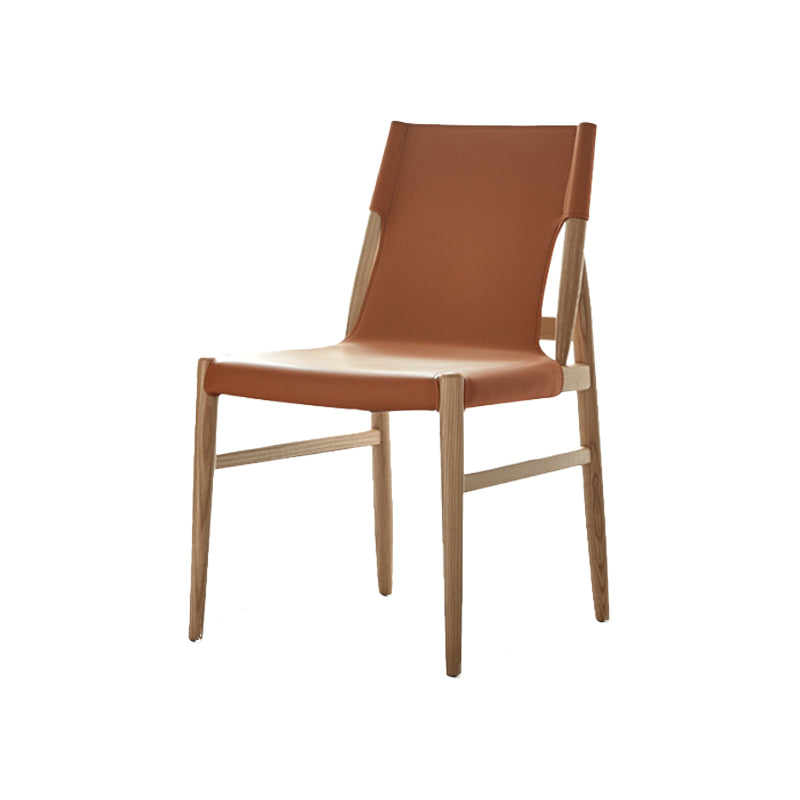 Silla lateral simple moderna silla de comedor marco de madera maciza para comedor para comedor