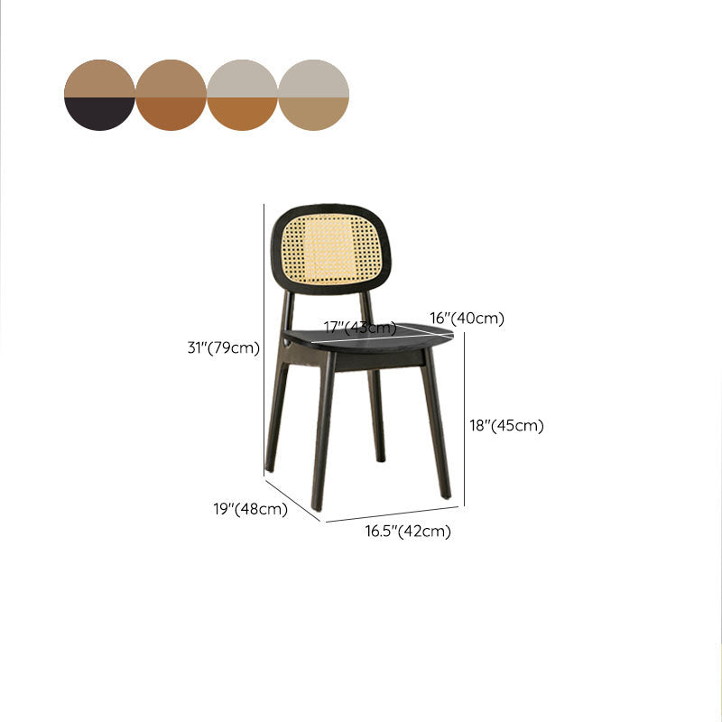 Solid Wood Dining Room Chairs Industrial Style Open Back Side Chair