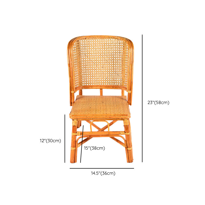 Contemporary Armless Wicker Chair Home Cane Back Dining Chair Clearhalo 'Dining Chairs' 'Dining Tables & Seating' 'dining_chair' 'furn' 'furn_dining_chair' 'Furniture' 'Kitchen & Dining Furniture' 7283495