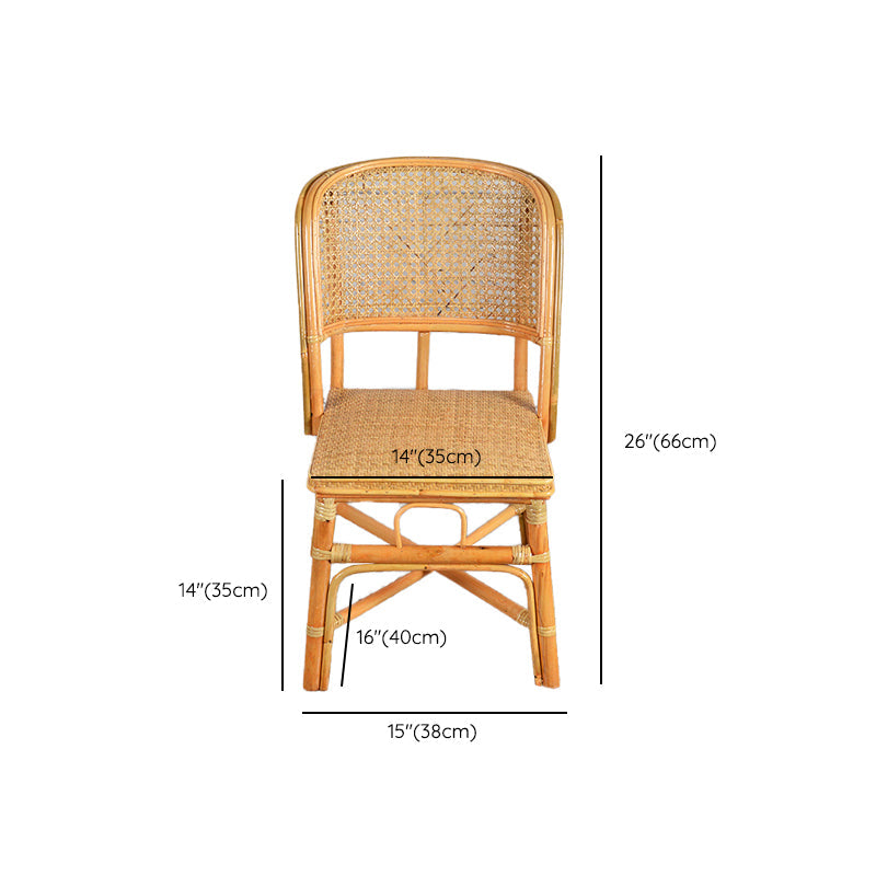 Contemporary Armless Wicker Chair Home Cane Back Dining Chair Clearhalo 'Dining Chairs' 'Dining Tables & Seating' 'dining_chair' 'furn' 'furn_dining_chair' 'Furniture' 'Kitchen & Dining Furniture' 7283496
