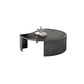 Glass Top Coffee Table Round Nesting Coffee Table Set with Grey Legs Clearhalo 'Coffee & Accent Tables' 'Coffee Tables' 'coffee_tables' 'furn' 'furn_coffee_tables' 'Furniture' 'Living Room Furniture' 7283535