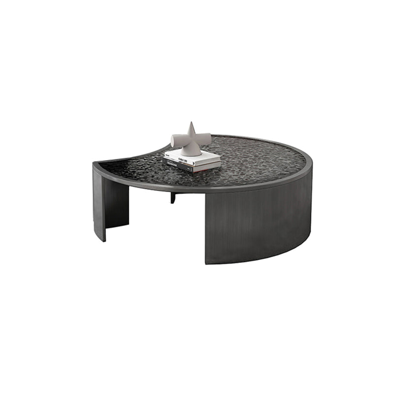 Glass Top Coffee Table Round Nesting Coffee Table Set with Grey Legs Clearhalo 'Coffee & Accent Tables' 'Coffee Tables' 'coffee_tables' 'furn' 'furn_coffee_tables' 'Furniture' 'Living Room Furniture' 7283535