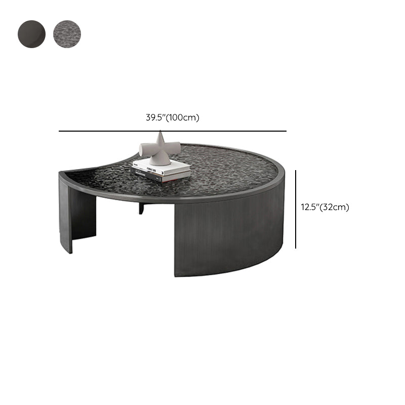 Glass Top Coffee Table Round Nesting Coffee Table Set with Grey Legs Clearhalo 'Coffee & Accent Tables' 'Coffee Tables' 'coffee_tables' 'furn' 'furn_coffee_tables' 'Furniture' 'Living Room Furniture' 7283539