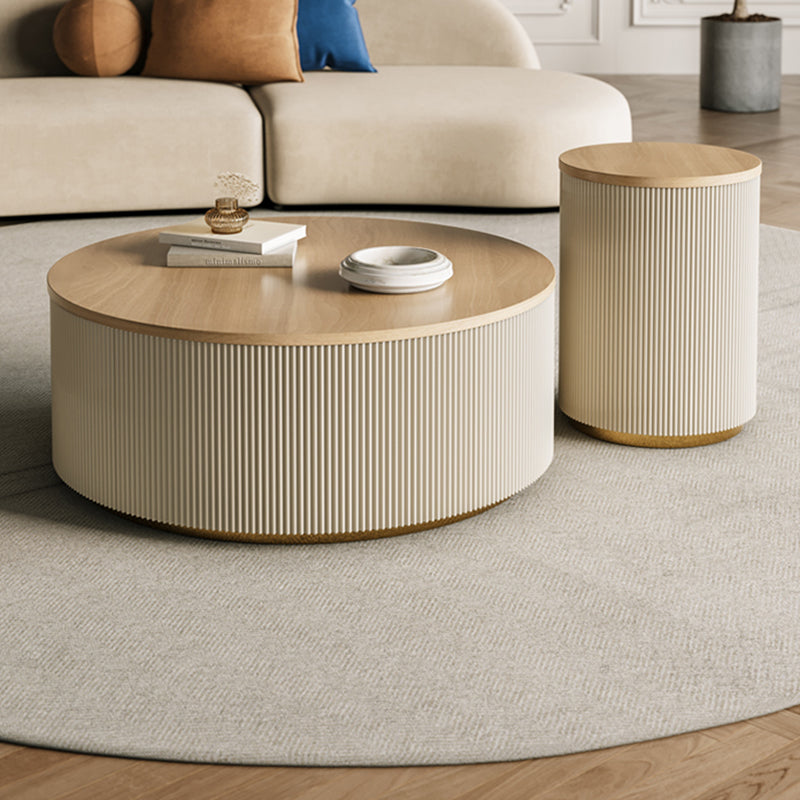 Modern Round Coffee Table Solid Wood Nesting Coffee Table Set Clearhalo 'Coffee & Accent Tables' 'Coffee Tables' 'coffee_tables' 'furn' 'furn_coffee_tables' 'Furniture' 'Living Room Furniture' 7283575