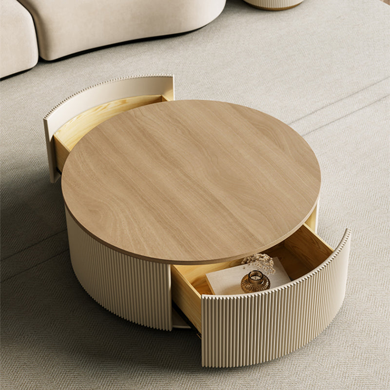 Modern Round Coffee Table Solid Wood Nesting Coffee Table Set Clearhalo 'Coffee & Accent Tables' 'Coffee Tables' 'coffee_tables' 'furn' 'furn_coffee_tables' 'Furniture' 'Living Room Furniture' 7283579