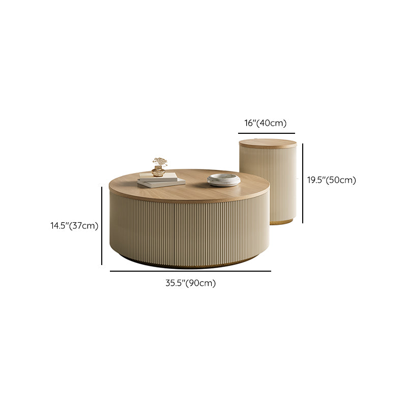 Modern Round Coffee Table Solid Wood Nesting Coffee Table Set Clearhalo 'Coffee & Accent Tables' 'Coffee Tables' 'coffee_tables' 'furn' 'furn_coffee_tables' 'Furniture' 'Living Room Furniture' 7283581