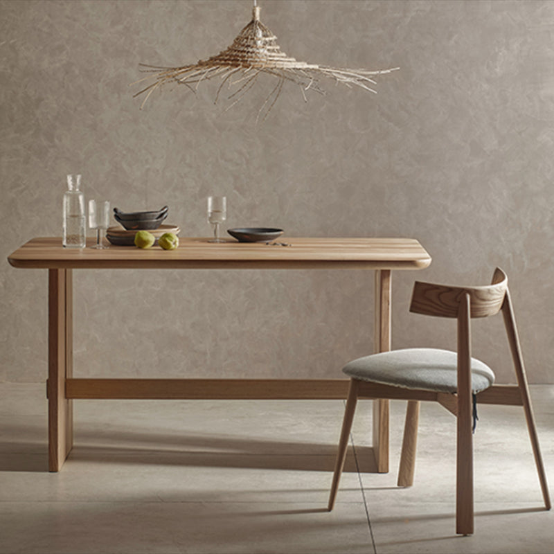 モダンスタイルのダイニング家具1/2/3/4/5 PCS長方形のテーブル付きソリッドウッドダイニングセット