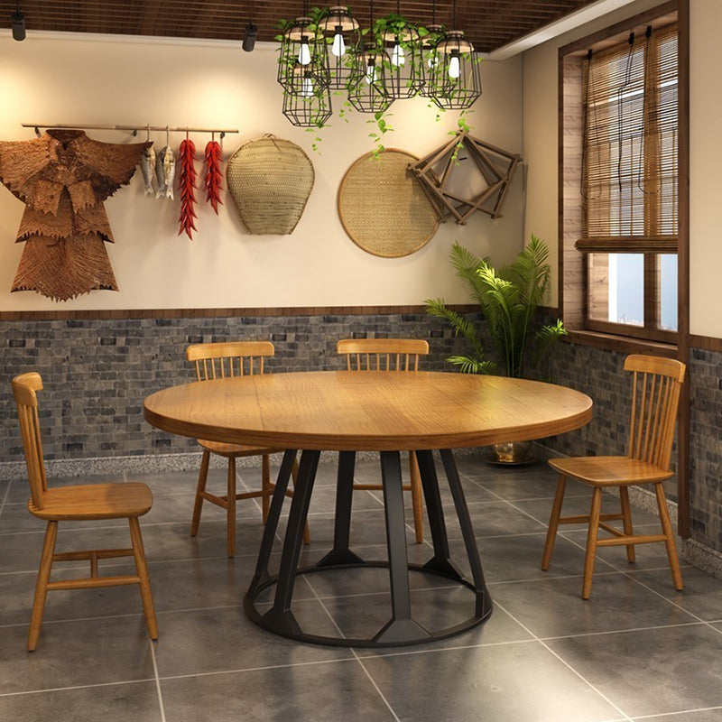 Round Dining Table Set with Wooden Chairs 1/2/5/11 Pcs Modern Solid Wood Dining Set 5 Pieces: Table, 4 Chairs Clearhalo 'Dining Room Sets' 'Dining Tables & Seating' 'dining_room_set' 'furn' 'furn_dining_room_set' 'Furniture' 'Kitchen & Dining Furniture' 7283634