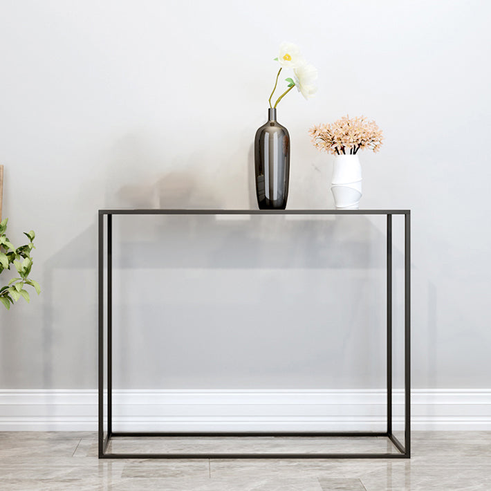 Contemporary Style Console Table Metal Rectangle Accent Table Black Clearhalo 'Console Tables' 'console_tables' 'Entry & Mudroom Furniture' 'furn' 'furn_console_tables' 'Furniture' 7283810