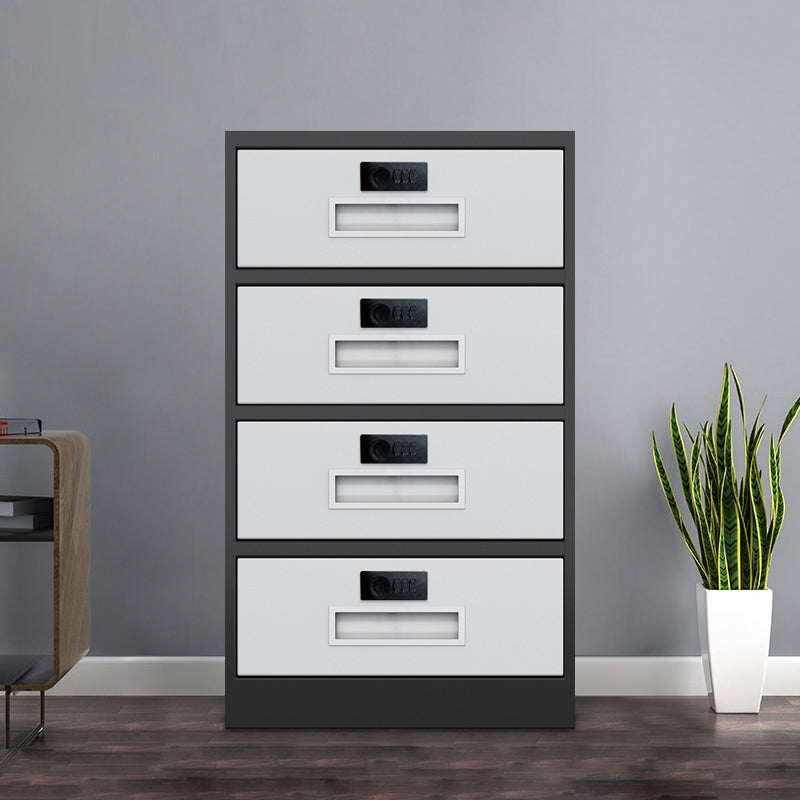 Industrial Metal Cabinet Vertical File Cabinet with Drawers and Storage White-Gray 4 Clearhalo 'Filing Cabinets' 'filling_cabinets' 'furn' 'furn_filling_cabinets' 'Furniture' 'Office Furniture' 7283839