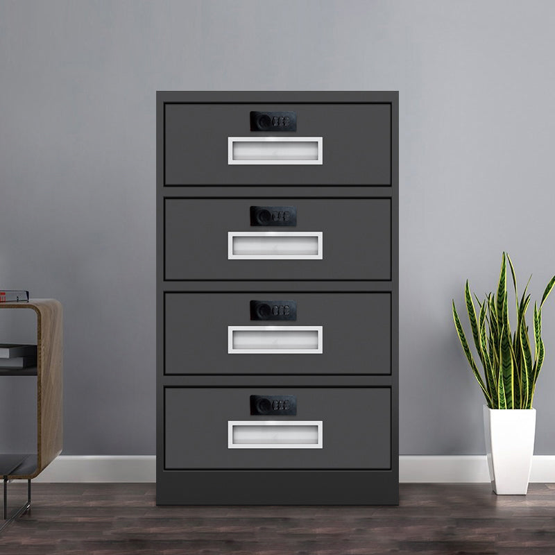 Industrial Metal Cabinet Vertical File Cabinet with Drawers and Storage Black 4 Clearhalo 'Filing Cabinets' 'filling_cabinets' 'furn' 'furn_filling_cabinets' 'Furniture' 'Office Furniture' 7283847