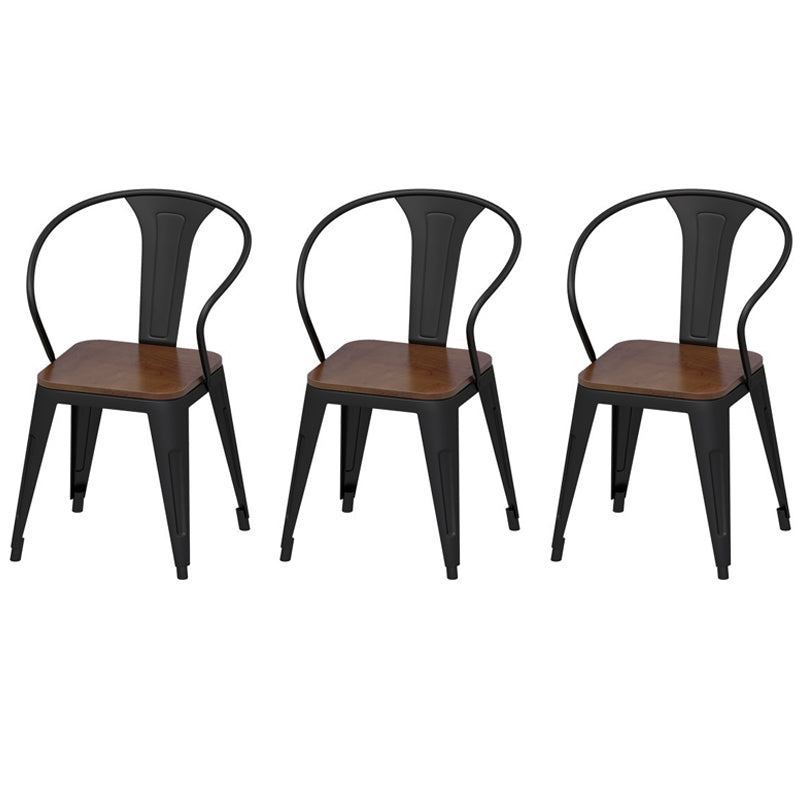 Dark Brown Solid Wood Dining Set 1/3/9 Pieces Dinette Set with Metal Chairs 3 Brown Chairs Clearhalo 'Dining Room Sets' 'Dining Tables & Seating' 'dining_room_set' 'furn' 'furn_dining_room_set' 'Furniture' 'Kitchen & Dining Furniture' 7283969