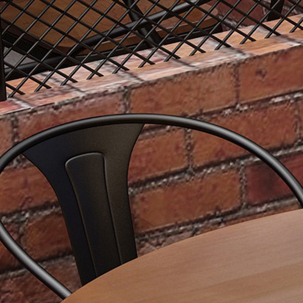 Dark Brown Solid Wood Dining Set 1/3/9 Pieces Dinette Set with Metal Chairs Clearhalo 'Dining Room Sets' 'Dining Tables & Seating' 'dining_room_set' 'furn' 'furn_dining_room_set' 'Furniture' 'Kitchen & Dining Furniture' 7283975